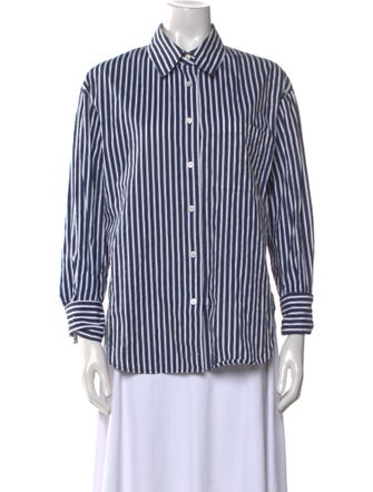 The Frankie Shop Striped Long Sleeve Button-Up Top