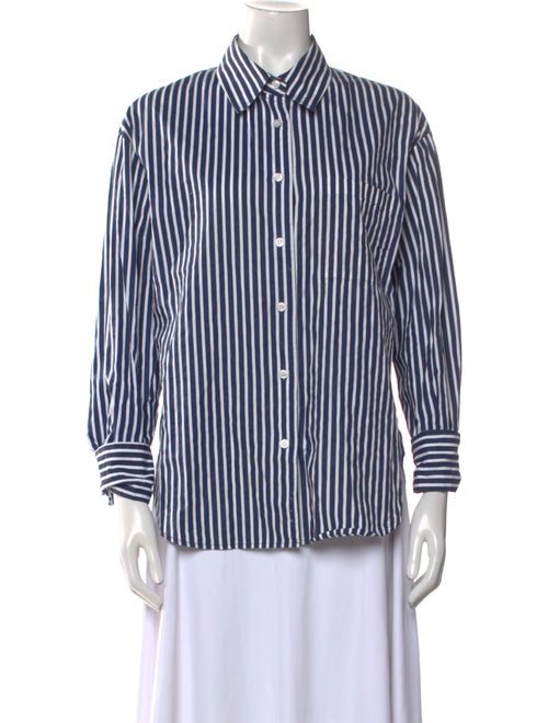 The Frankie Shop Striped Long Sleeve Button-Up Top