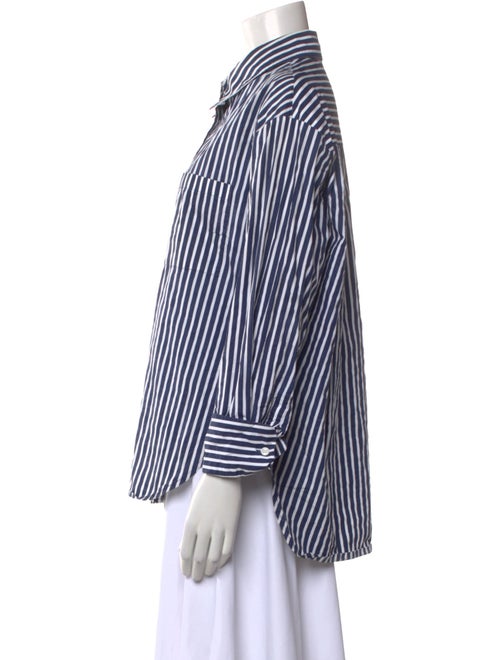 The Frankie Shop Striped Long Sleeve Button-Up Top