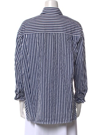 The Frankie Shop Striped Long Sleeve Button-Up Top