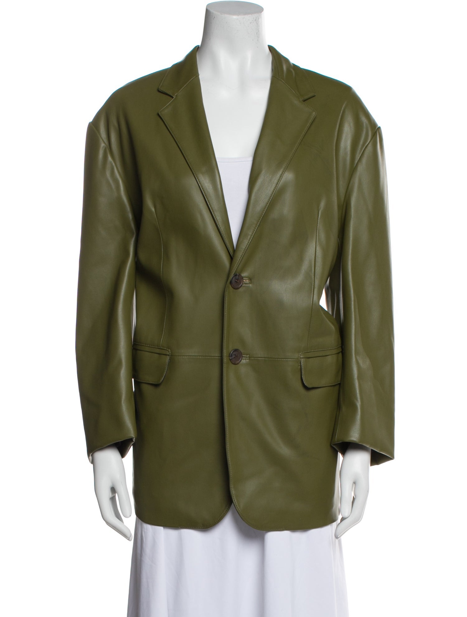 The Frankie Shop Faux Leather Blazer