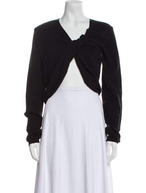 The Frankie Shop V-Neck Long Sleeve Crop Top