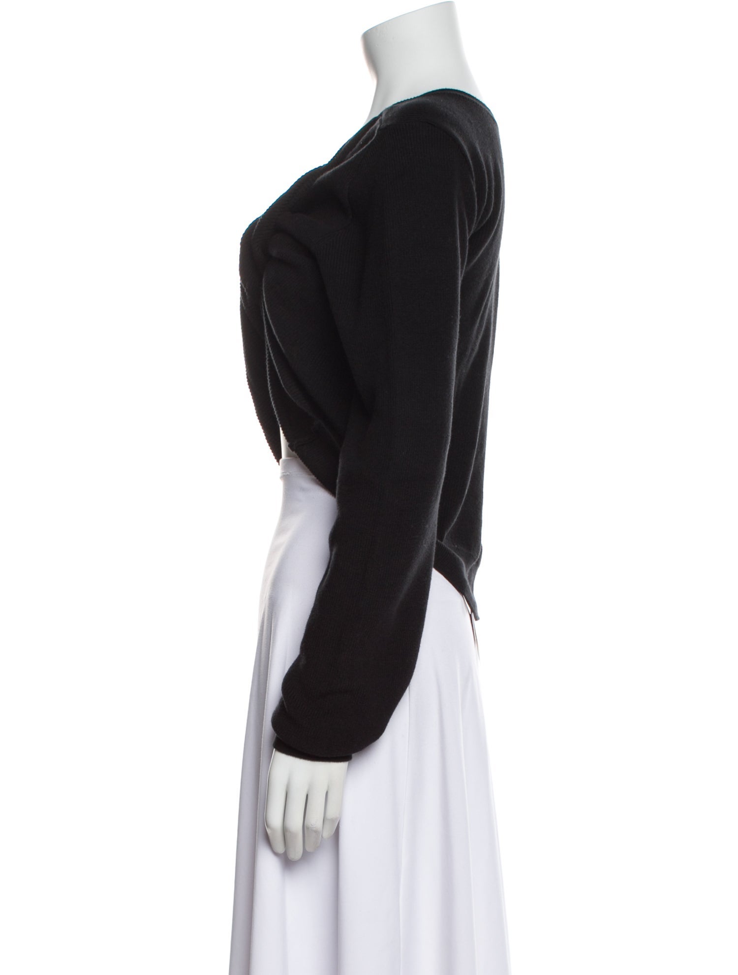 The Frankie Shop V-Neck Long Sleeve Crop Top