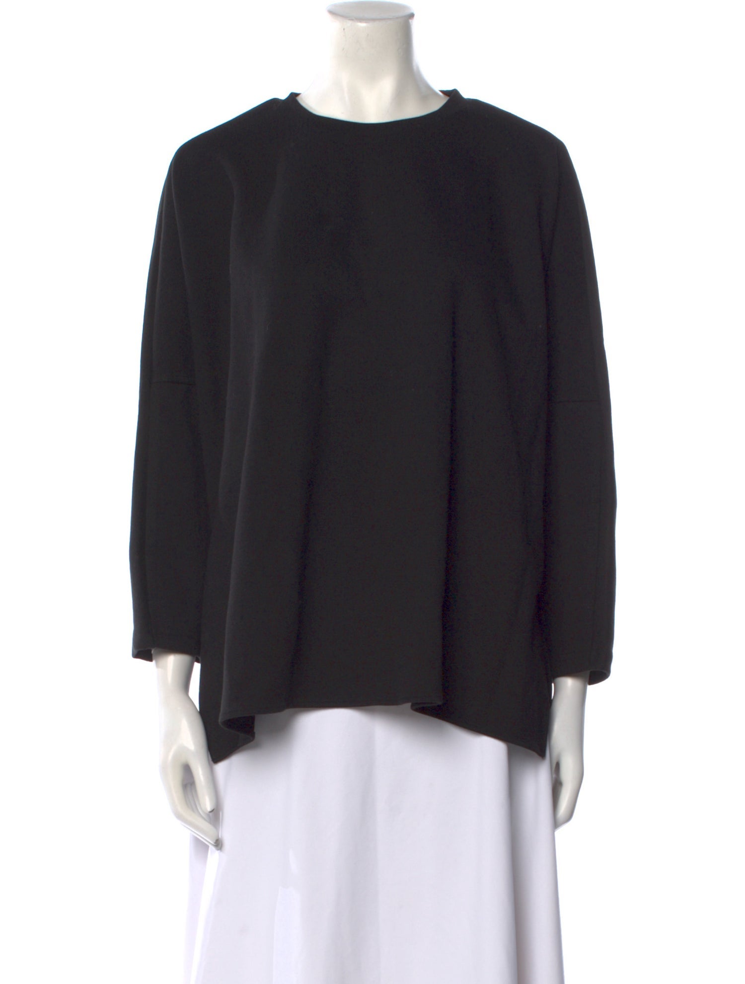 The Frankie Shop Crew Neck Three-Quarter Sleeve Blouse