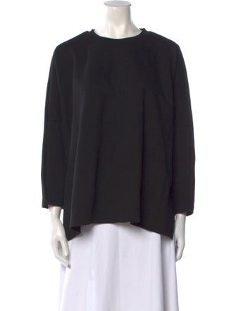 The Frankie Shop Crew Neck Three-Quarter Sleeve Blouse