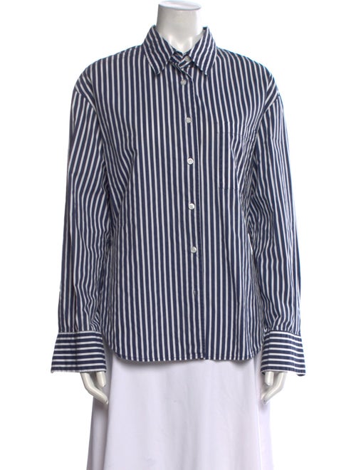 The Frankie Shop Striped Long Sleeve Button-Up Top