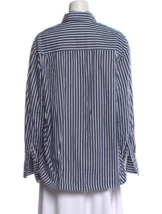 The Frankie Shop Striped Long Sleeve Button-Up Top