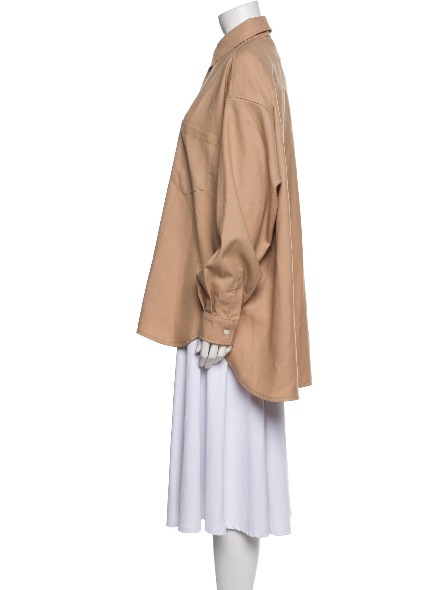 The Frankie Shop Virgin Wool Long Sleeve Button-Up Top w/ Tags