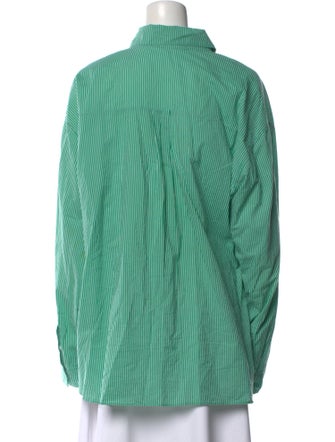 The Frankie Shop Striped Long Sleeve Button-Up Top