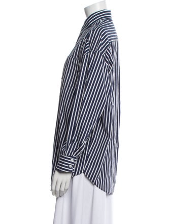 The Frankie Shop Striped Long Sleeve Button-Up Top