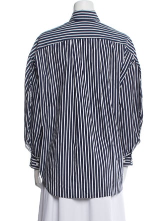 The Frankie Shop Striped Long Sleeve Button-Up Top