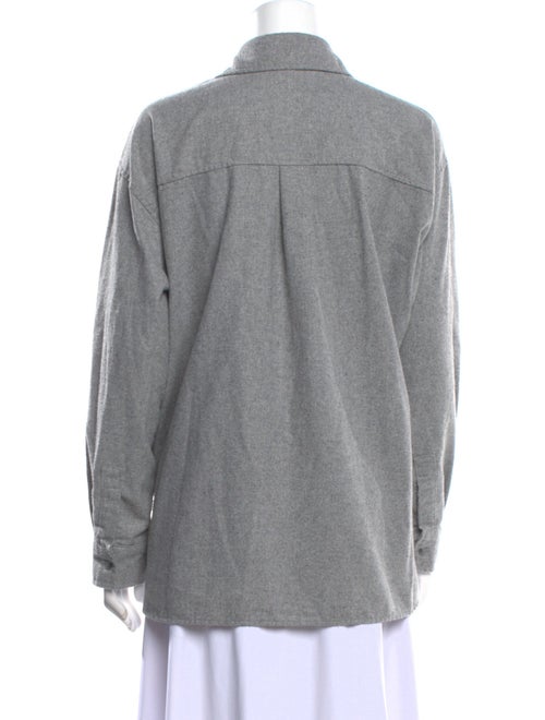 The Frankie Shop Wool Long Sleeve Button-Up Top