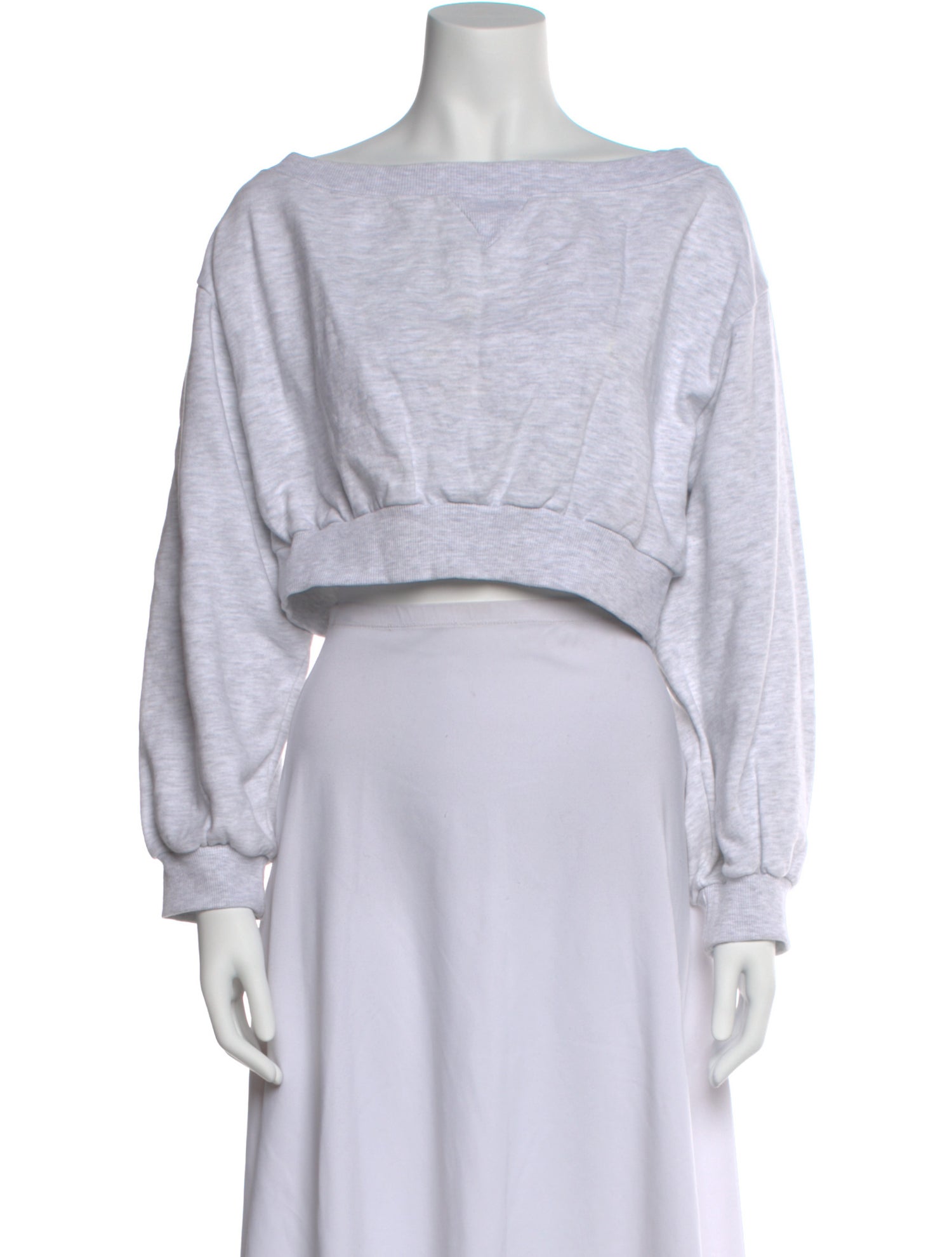 The Frankie Shop Bateau Neckline Long Sleeve Crop Top