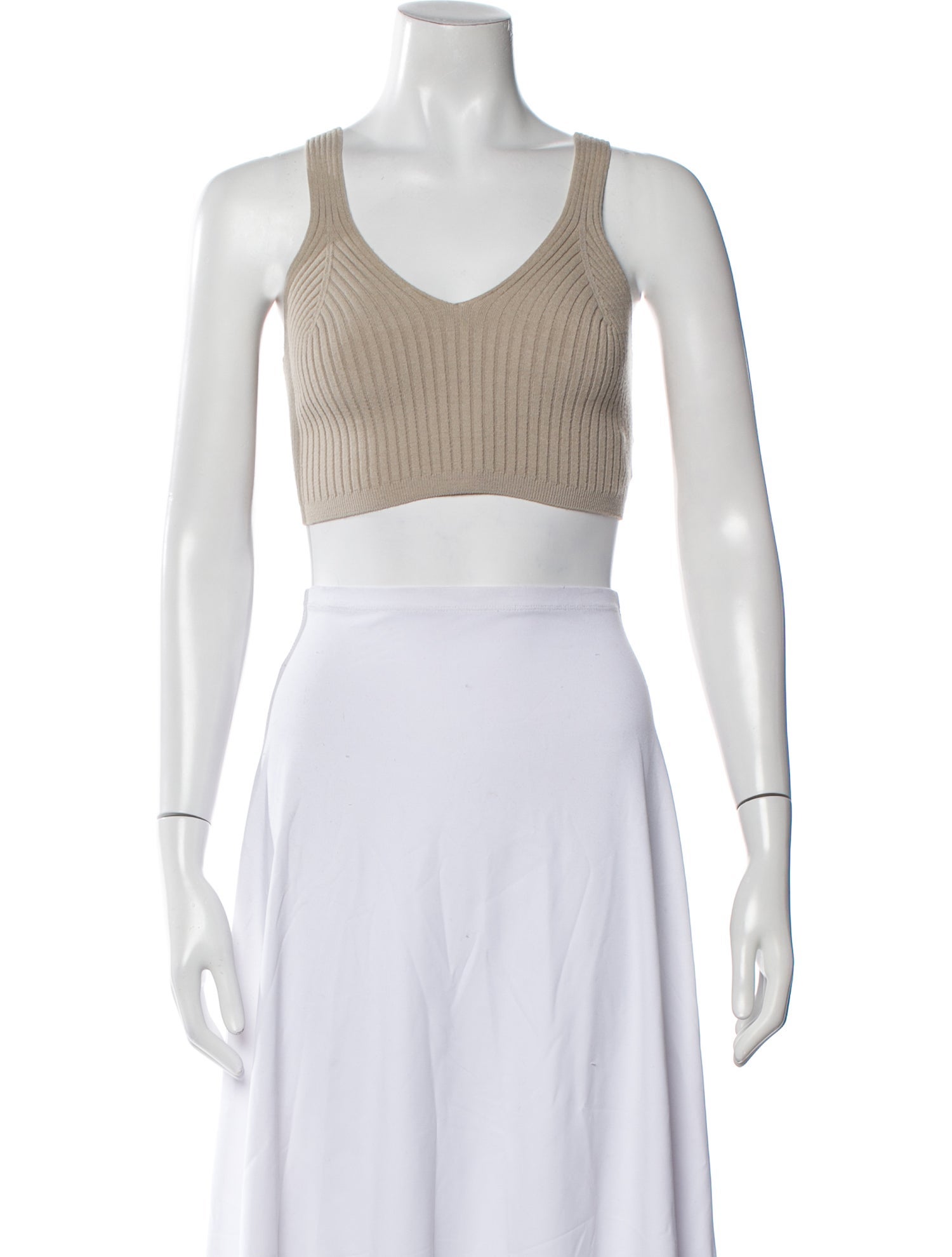 The Frankie Shop V-Neck Sleeveless Crop Top