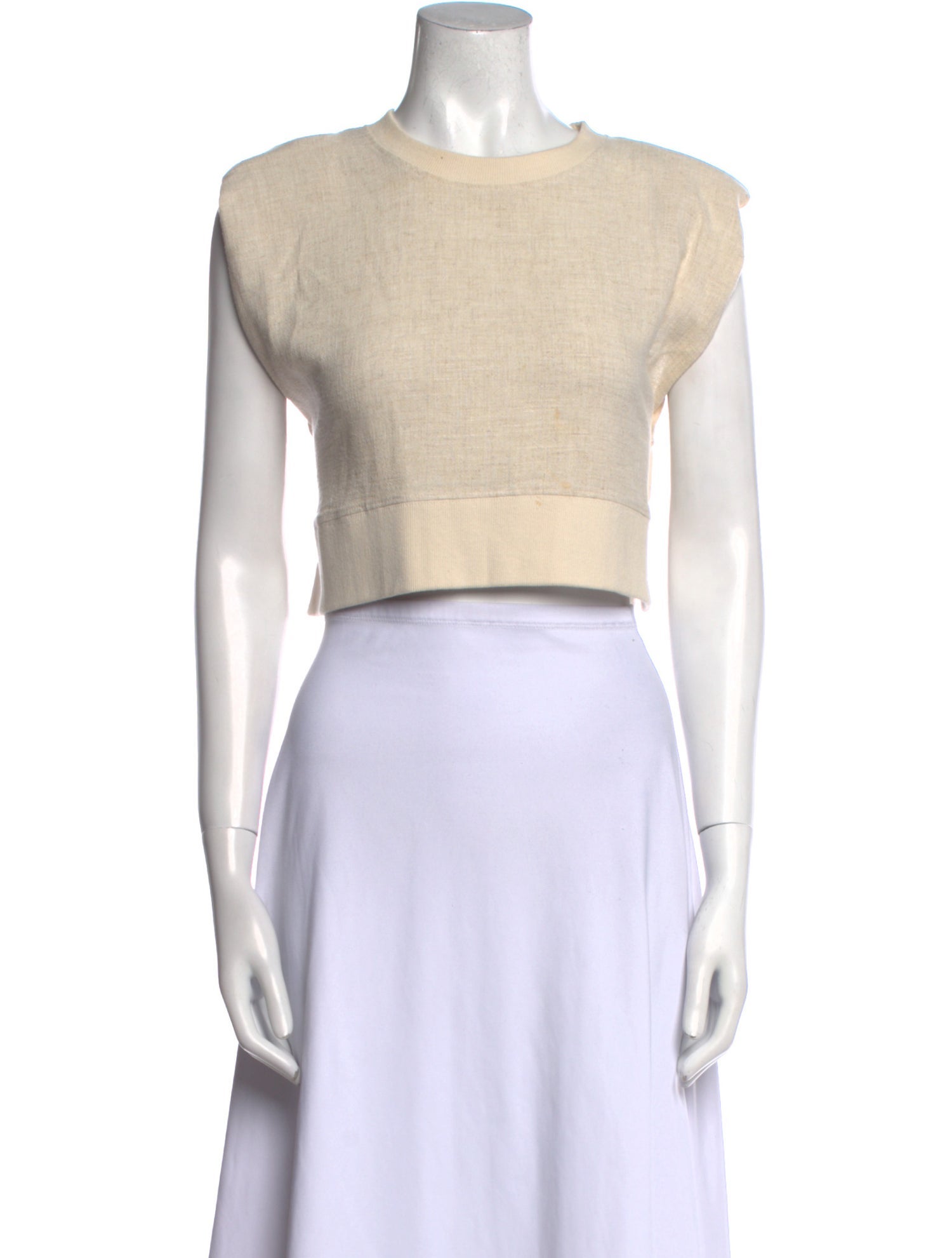 The Frankie Shop Crew Neck Short Sleeve Crop Top