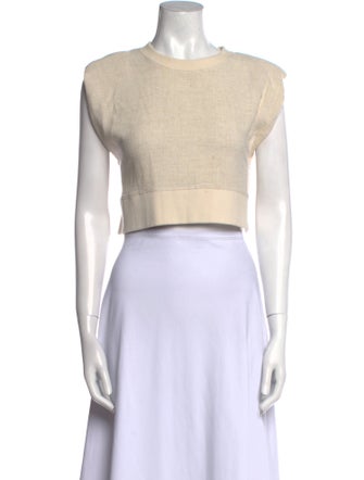 The Frankie Shop Crew Neck Short Sleeve Crop Top