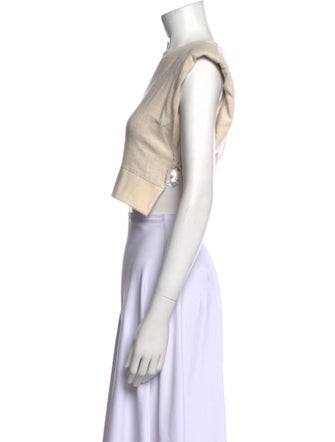 The Frankie Shop Crew Neck Short Sleeve Crop Top