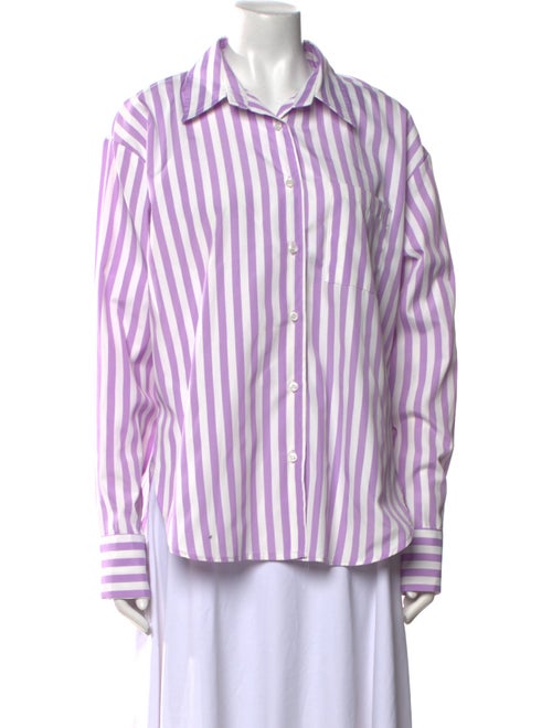 The Frankie Shop Striped Long Sleeve Button-Up Top