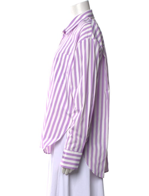 The Frankie Shop Striped Long Sleeve Button-Up Top