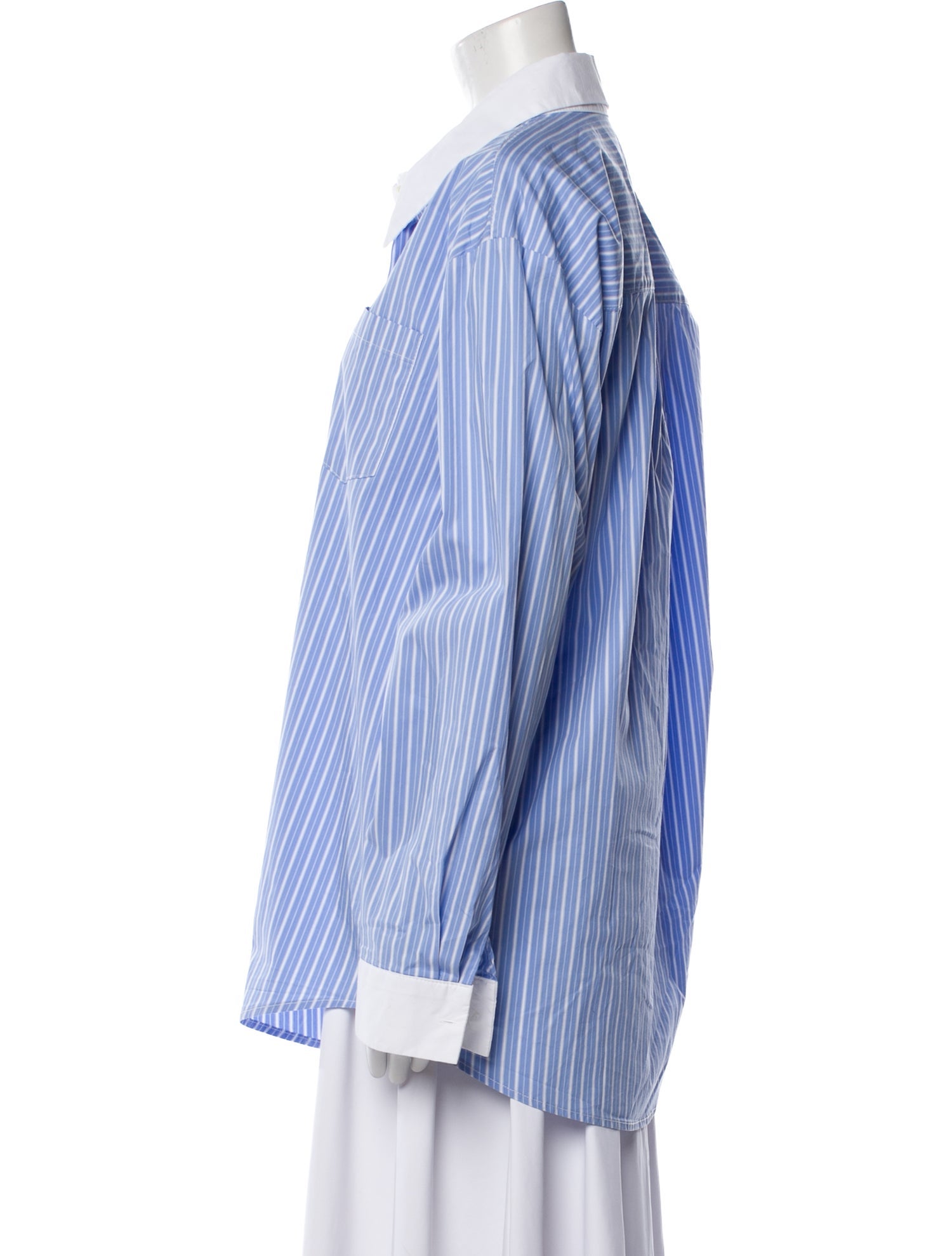 The Frankie Shop Striped Long Sleeve Button-Up Top