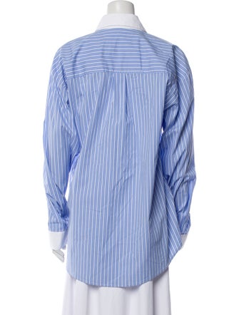 The Frankie Shop Striped Long Sleeve Button-Up Top