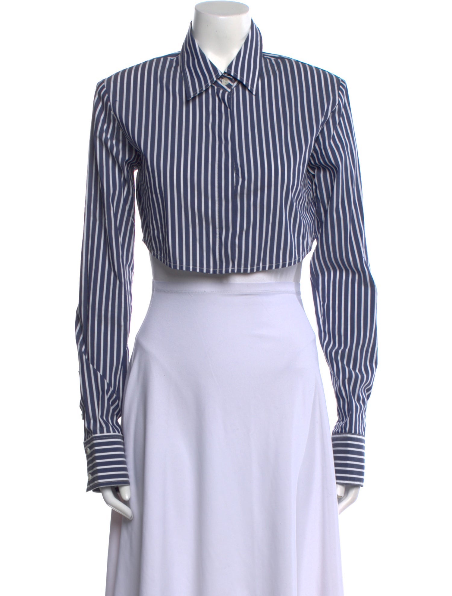 The Frankie Shop Striped Long Sleeve Crop Top