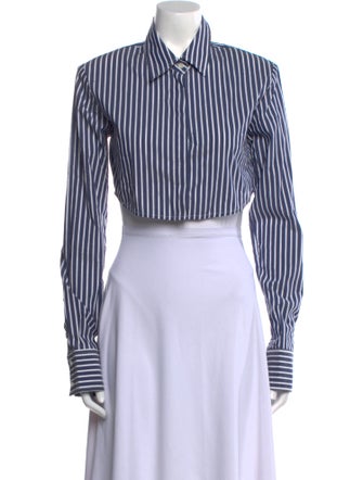 The Frankie Shop Striped Long Sleeve Crop Top