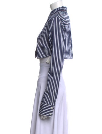 The Frankie Shop Striped Long Sleeve Crop Top