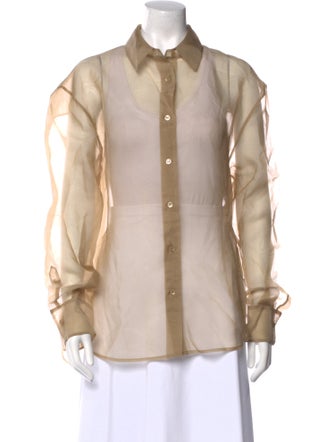 The Frankie Shop Long Sleeve Button-Up Top