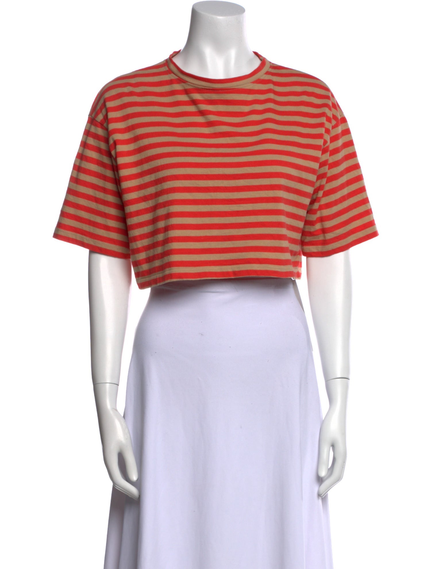 The Frankie Shop Striped Crew Neck Crop Top