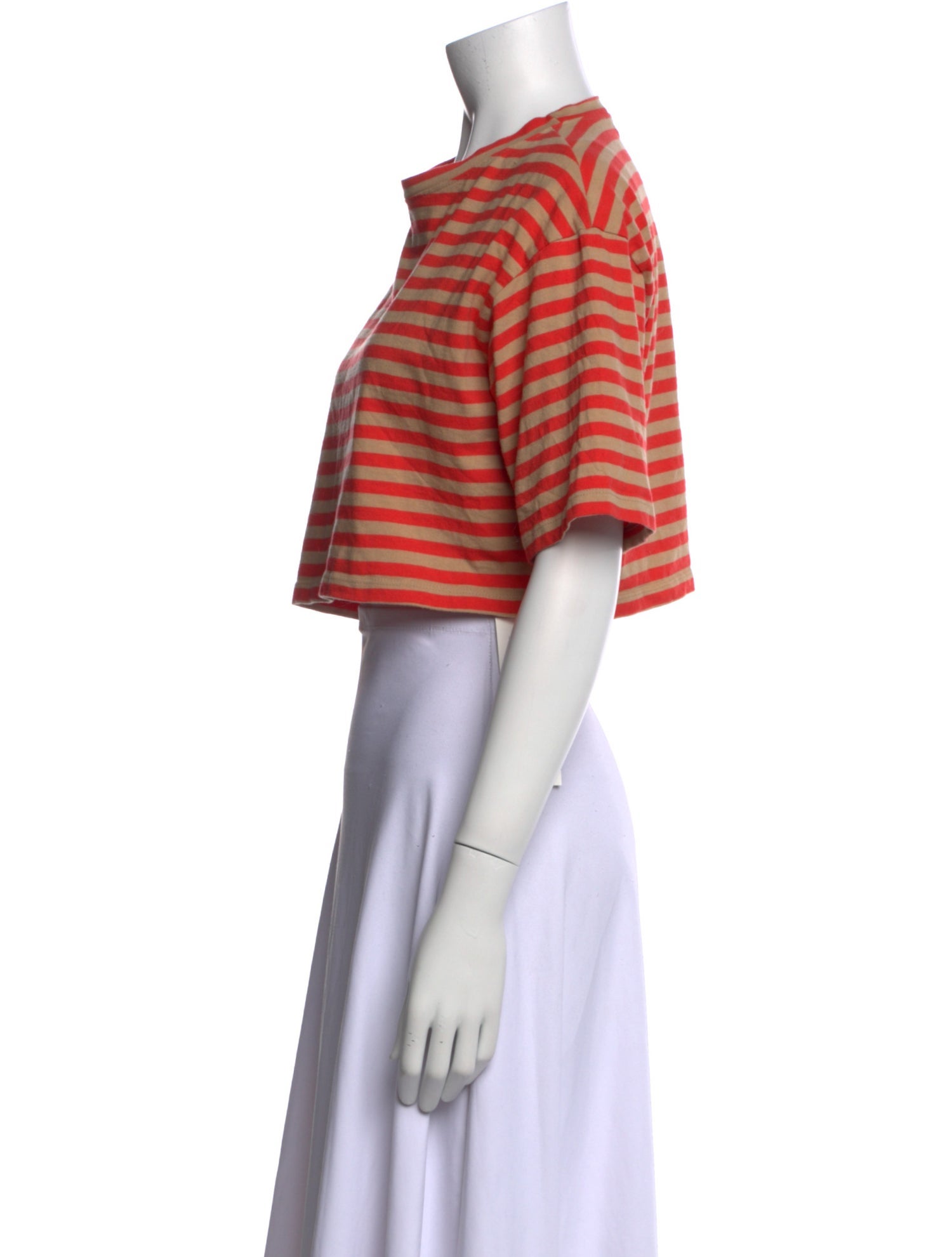 The Frankie Shop Striped Crew Neck Crop Top