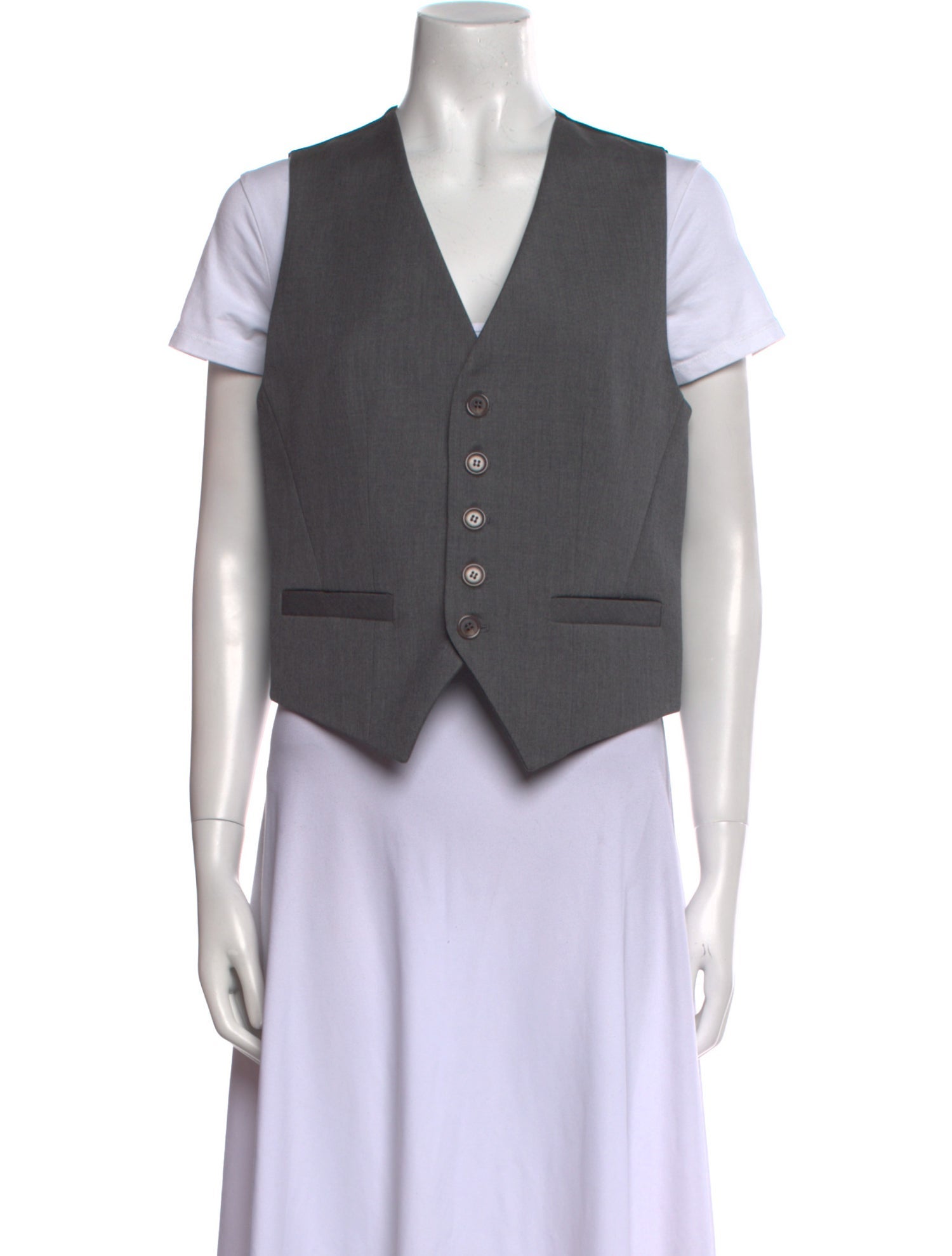 The Frankie Shop V-Neck Short Sleeve Crop Top