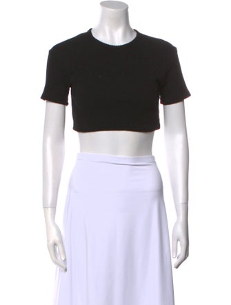 The Frankie Shop Crew Neck Short Sleeve Crop Top