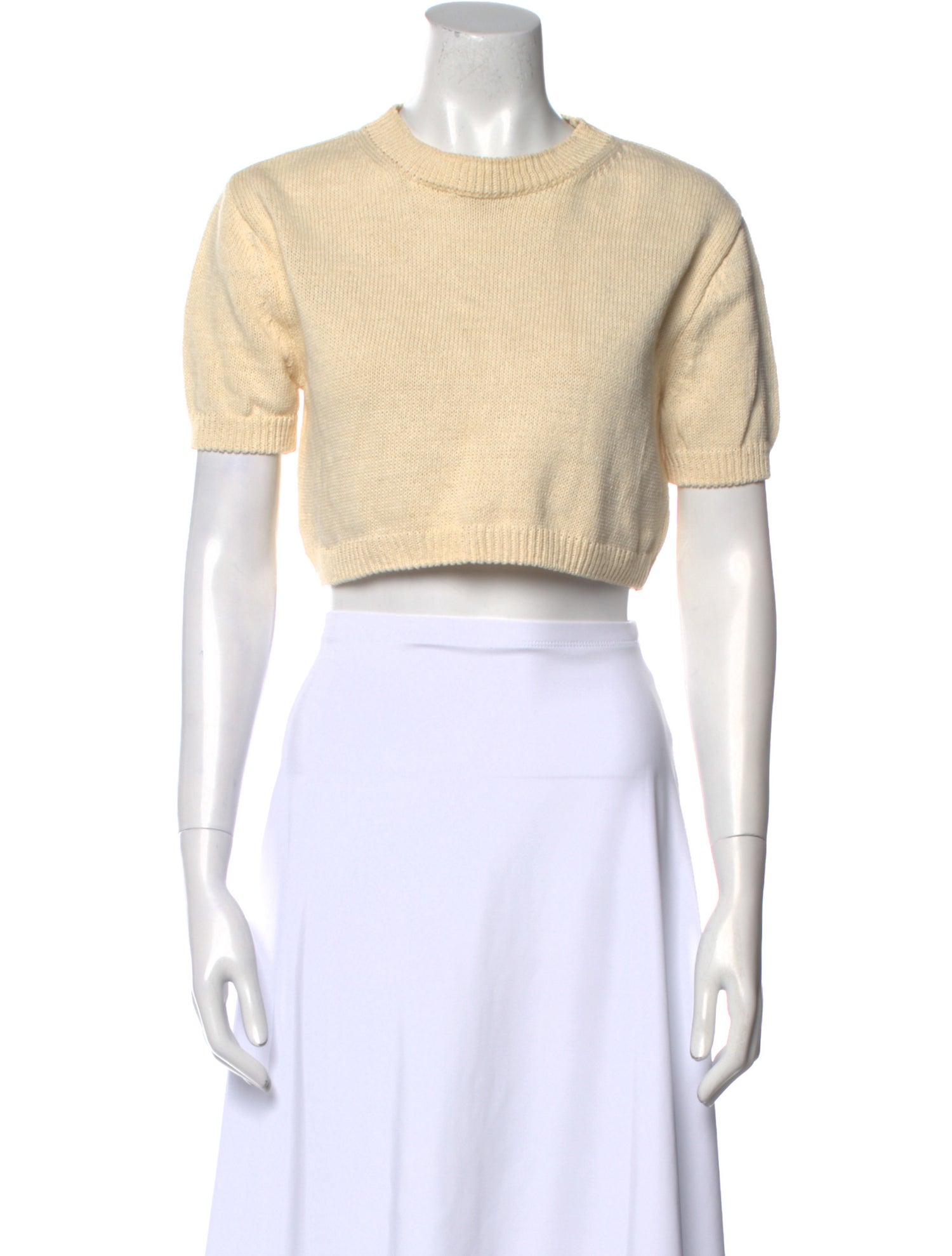 The Frankie Shop Crew Neck Short Sleeve Crop Top