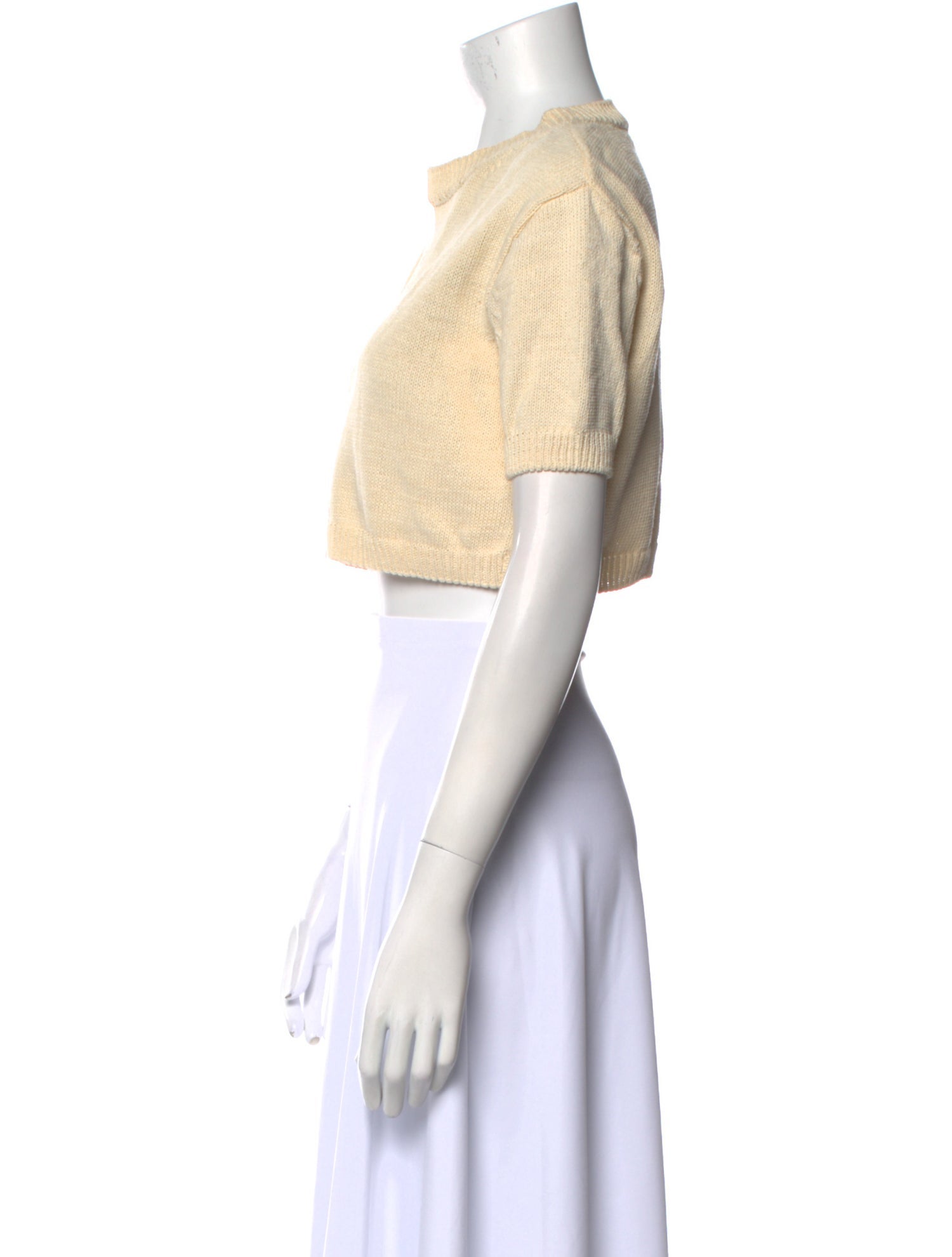 The Frankie Shop Crew Neck Short Sleeve Crop Top