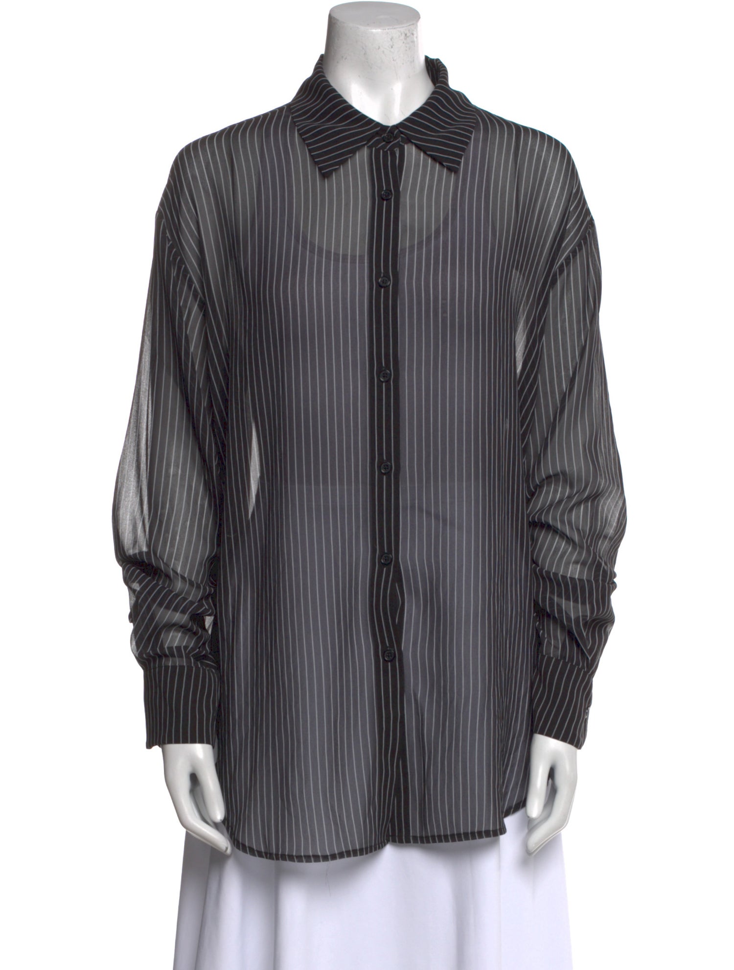 The Frankie Shop Striped Long Sleeve Button-Up Top w/ Tags