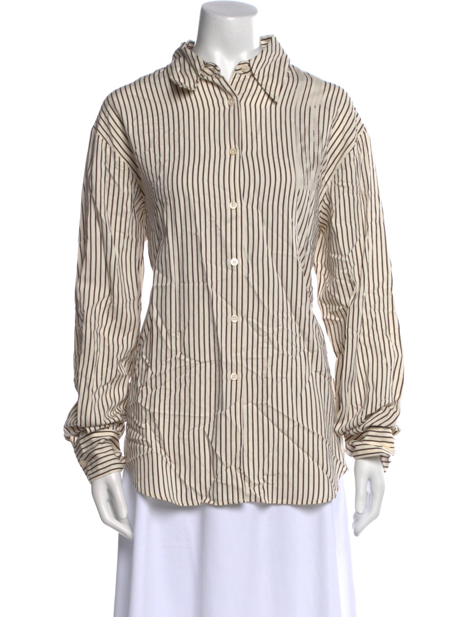 The Frankie Shop Striped Long Sleeve Button-Up Top w/ Tags