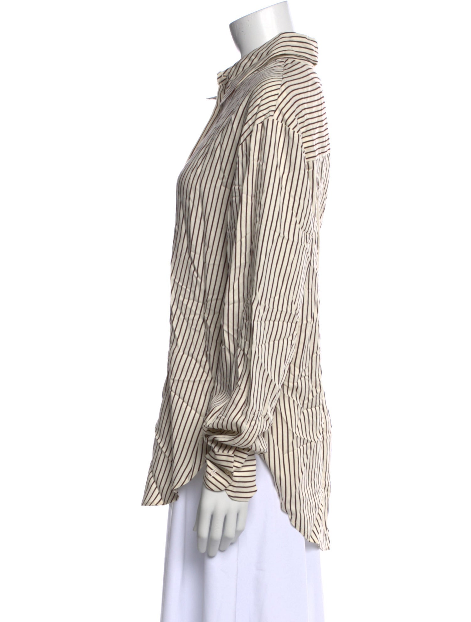 The Frankie Shop Striped Long Sleeve Button-Up Top w/ Tags