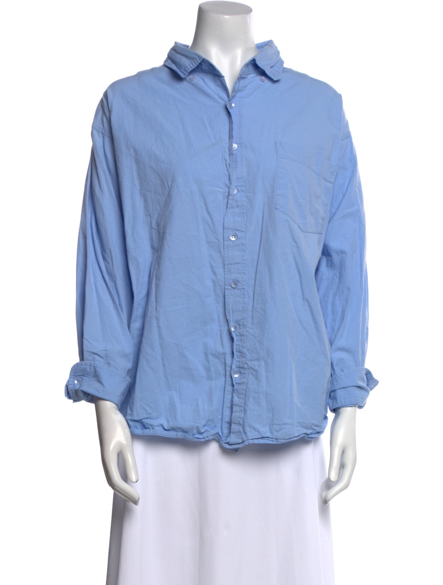 The Frankie Shop Three-Quarter Sleeve Button-Up Top