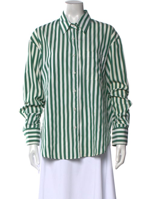 The Frankie Shop Striped Long Sleeve Button-Up Top