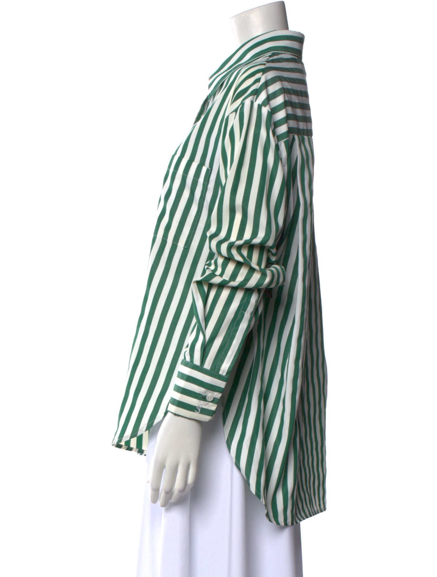 The Frankie Shop Striped Long Sleeve Button-Up Top