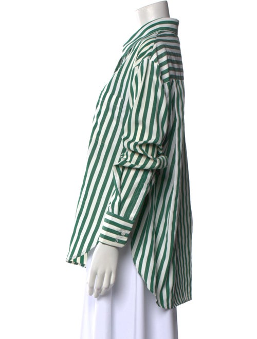 The Frankie Shop Striped Long Sleeve Button-Up Top