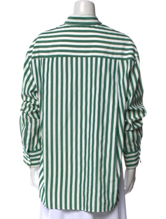 The Frankie Shop Striped Long Sleeve Button-Up Top