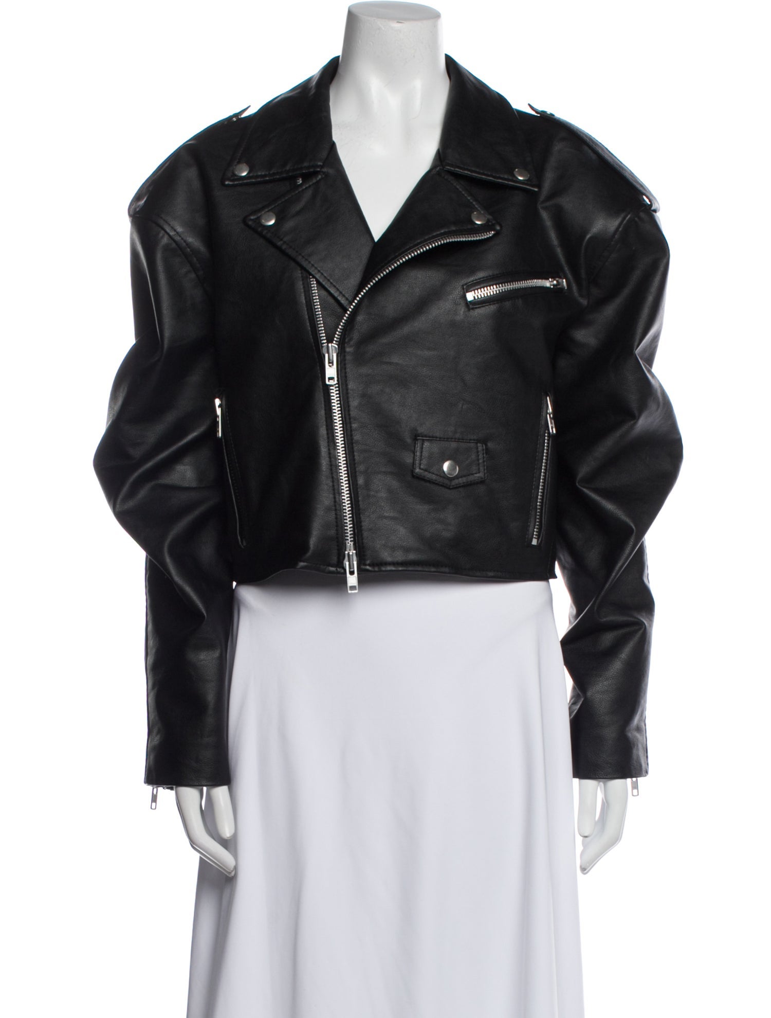 The Frankie Shop Faux Leather Biker Jacket