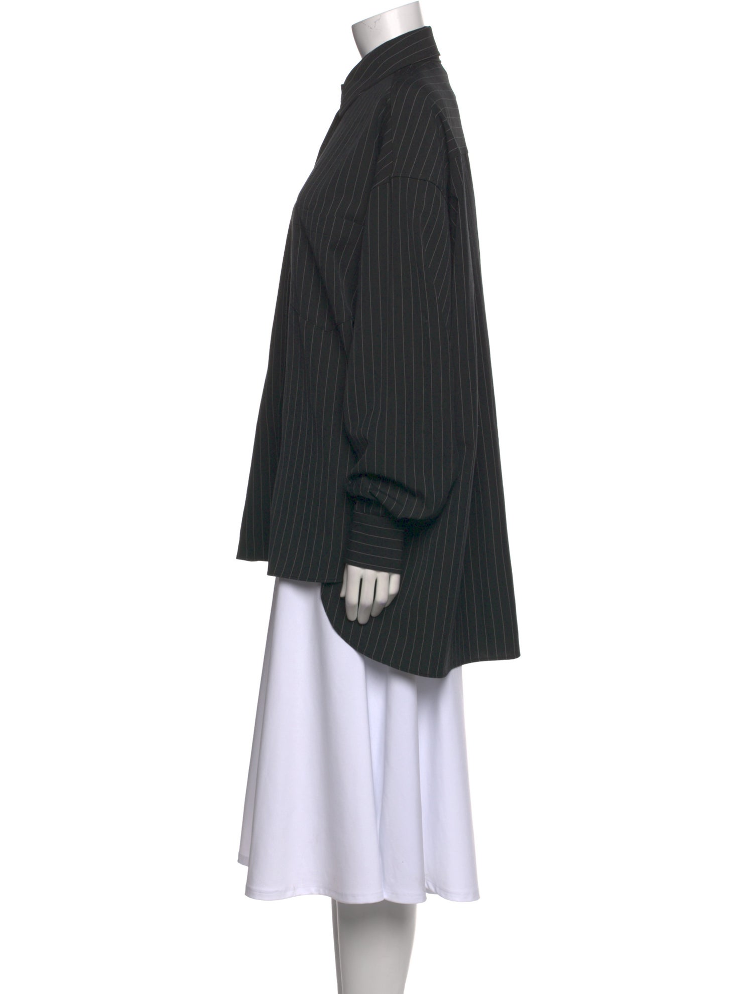 The Frankie Shop Striped Long Sleeve Button-Up Top w/ Tags