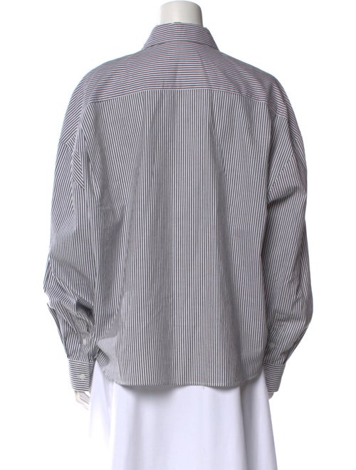The Frankie Shop Striped Long Sleeve Button-Up Top