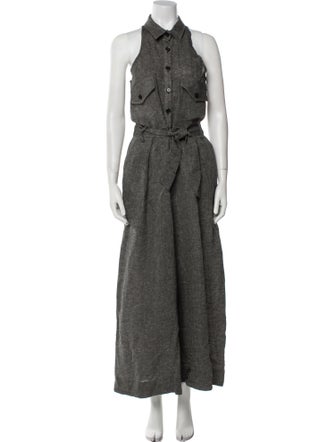 The Frankie Shop Linen Halterneck Jumpsuit