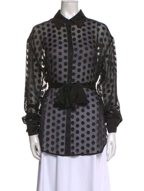 The Frankie Shop Polka Dot Print Long Sleeve Button-Up Top