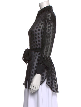 The Frankie Shop Polka Dot Print Long Sleeve Button-Up Top