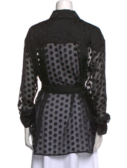 The Frankie Shop Polka Dot Print Long Sleeve Button-Up Top